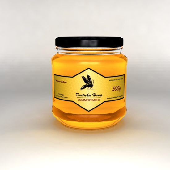 3D Honig Glas Raute Gold