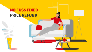 Frau entspannt auf einem Sofa. Thumbnail für die Animation eines Social Media Films für die DPDHL.