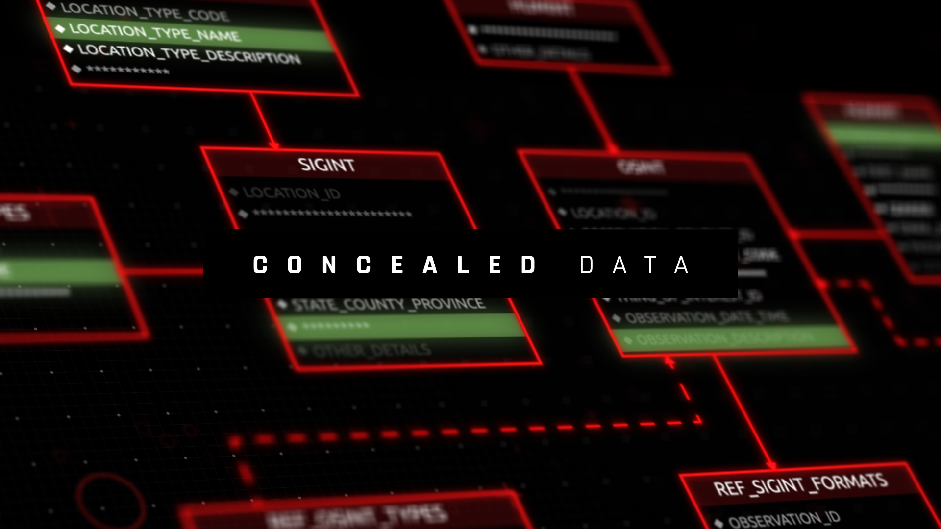 Im Hintergrund befindet sich ein Datenbaum. Davor steht in Großbuchstaben: Concealed data. Thumbnail eines Produktfilms für die rola Security Solutions GmbH.